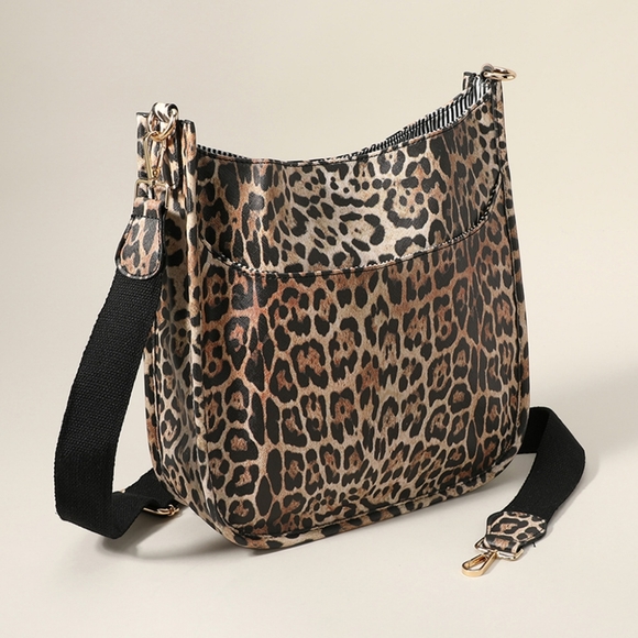 Leopard Print Leather Cross Body Bag Purse Womens Fashion Accessories Statement - Picture 1 of 6